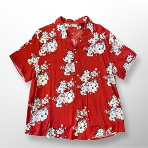 Guess floral button up shirt XL